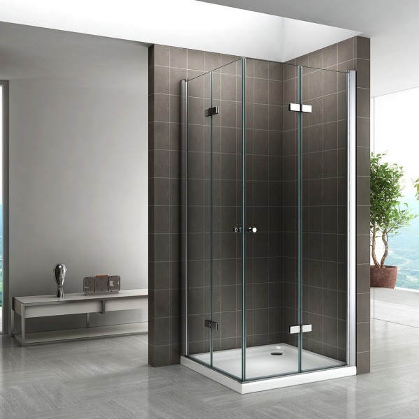 EMMA - Mampara de ducha con puertas plegables de cristal templado