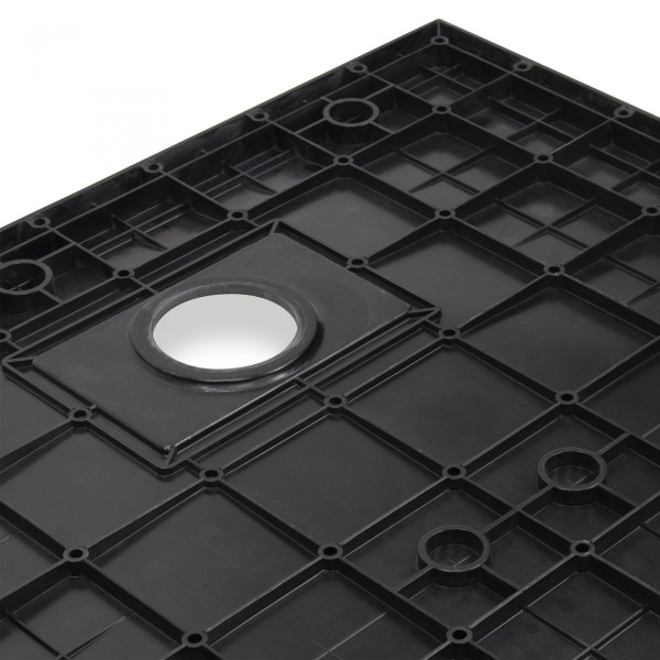 SMC Duschwanne Boreal in Stein-Optik inkl. Ablaufgarnitur - Schwarz