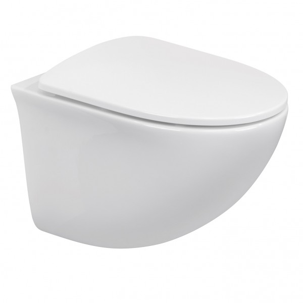 Toilette Hänge WC spülrandlos inkl. WC Sitz mit Softclose Absenkautomatik + abnehmbar Dora