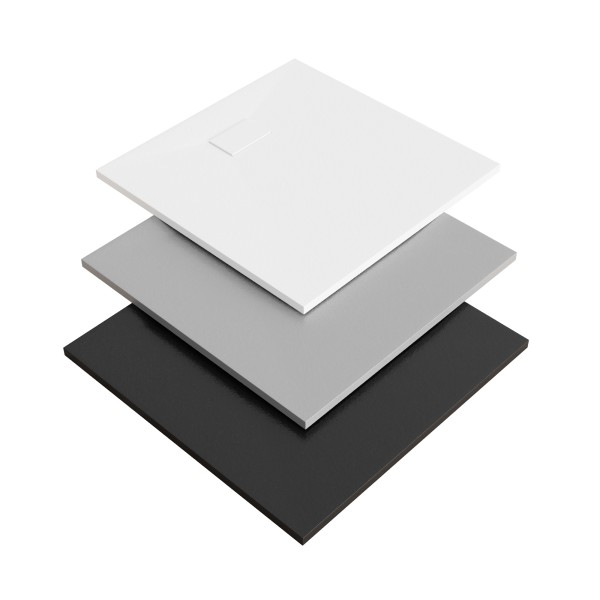 SMC Duschwanne Boreal in Stein-Optik inkl. Ablaufgarnitur - Grau