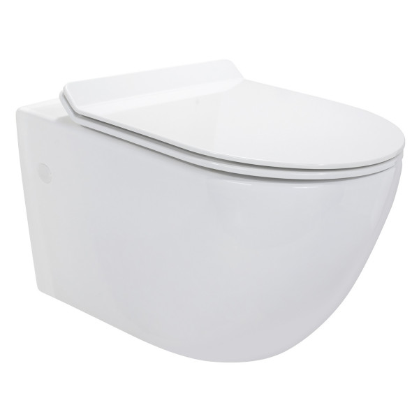 Toilette Hänge WC inkl. WC Sitz mit Absenkautomatik SOFTCLOSE + abnehmbar Carapelle L