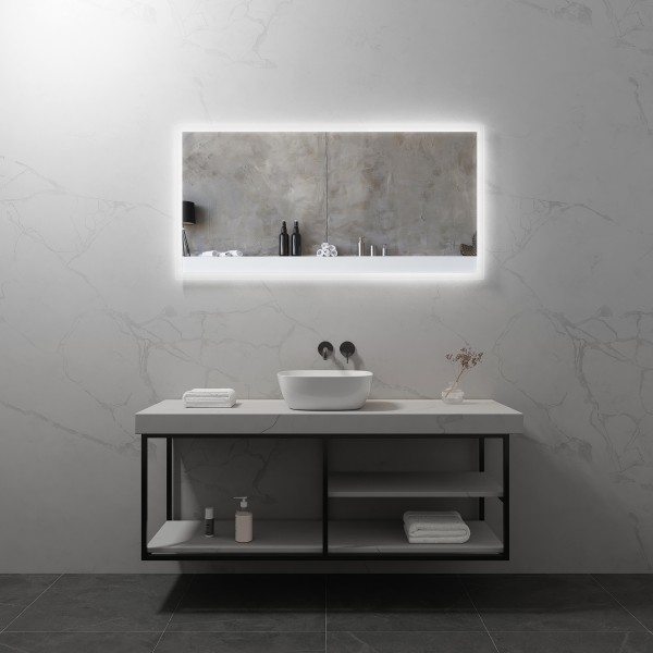 FRAME - Espejo de baño rectangular con iluminación LED