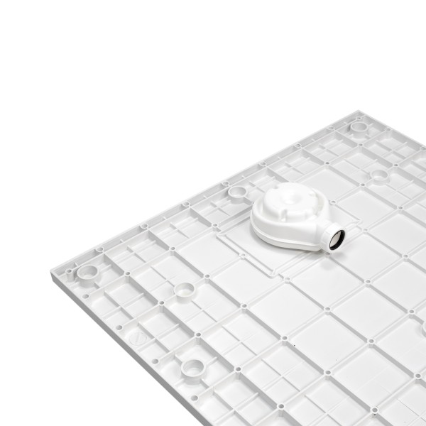 SMC Duschwanne Boreal in Stein-Optik inkl. Ablaufgarnitur - Weiß