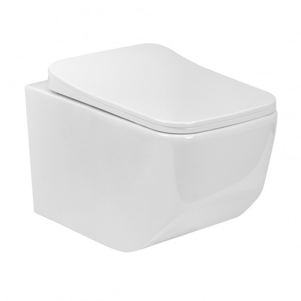 Toilette Hänge WC spülrandlos inkl. WC Sitz mit Softclose Absenkautomatik + abnehmbar Nera